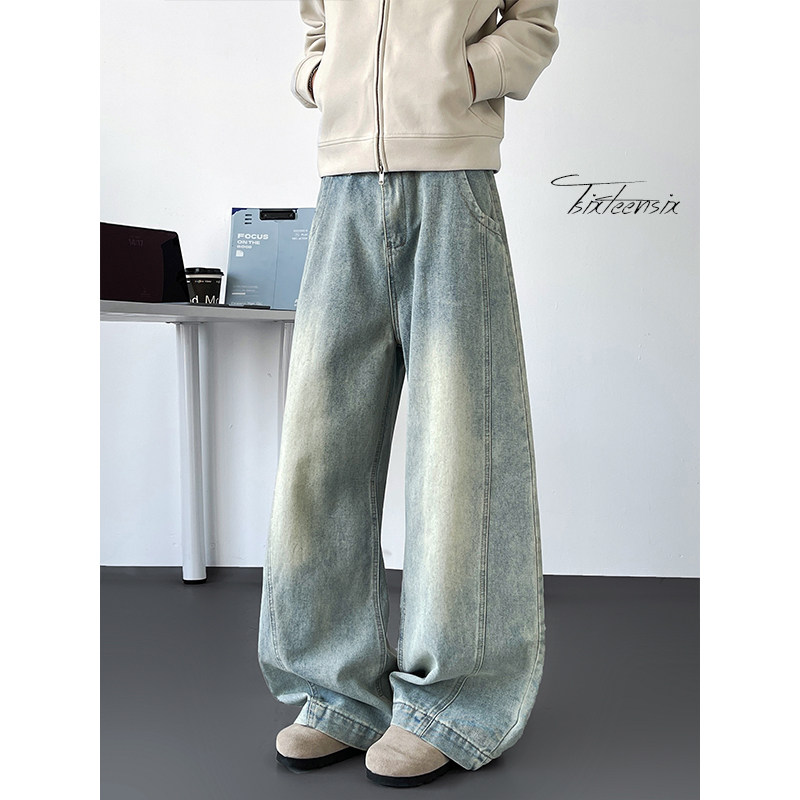 美式cleanfit弯刀牛仔裤男秋季水洗阔腿裤A166-NL5702-特P40控78图片