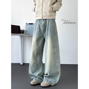 美式cleanfit弯刀牛仔裤男秋季水洗阔腿裤A166-NL5702-特P40控78图片