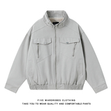 美式立领飞行夹克棉服外套男冬季高街保暖棉衣A166-MF2238-特P125，男装夹克，电商A166