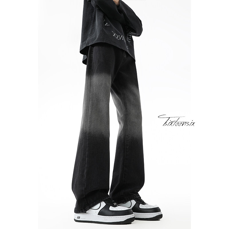 美式渐变牛仔裤男春季高街休闲微喇裤子A166-NA5605-特P35控69，男装牛仔裤，电商A166