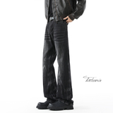 美式街头闪电纹牛仔裤男秋季水洗猫须微喇裤子A166-N554-P55控85，男装牛仔裤，电商A166