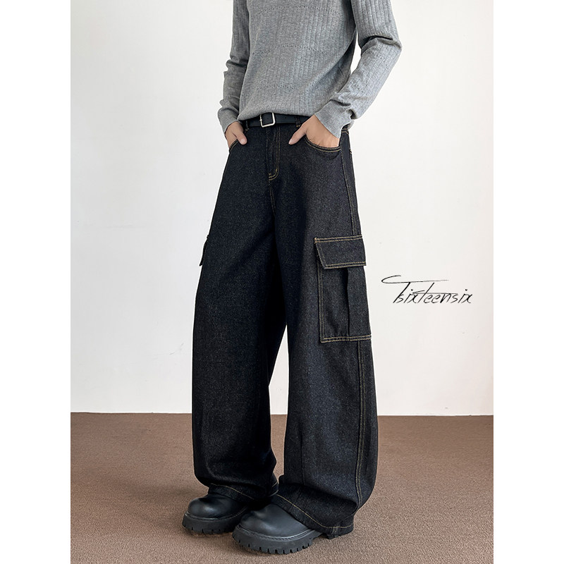 工装牛仔裤男秋季美式男cleanfit弯刀长裤子A166-NA5707-P50控88,男装牛仔裤,电商A166
