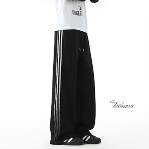 美式条纹运动卫裤男秋冬加绒休闲裤A166-KB4043-特P45加绒50控79，男装休闲裤，电商A166