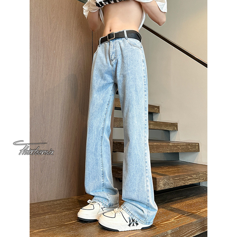 美式微喇牛仔裤男春夏宽松阔腿裤高街cleanfitA166-NA5201-特P32图片