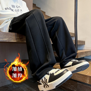 弯刀卫裤男加绒直筒秋冬休闲运动裤子A166-NK357-特P40加绒50控78,FILA安踏运动鞋穿搭图片