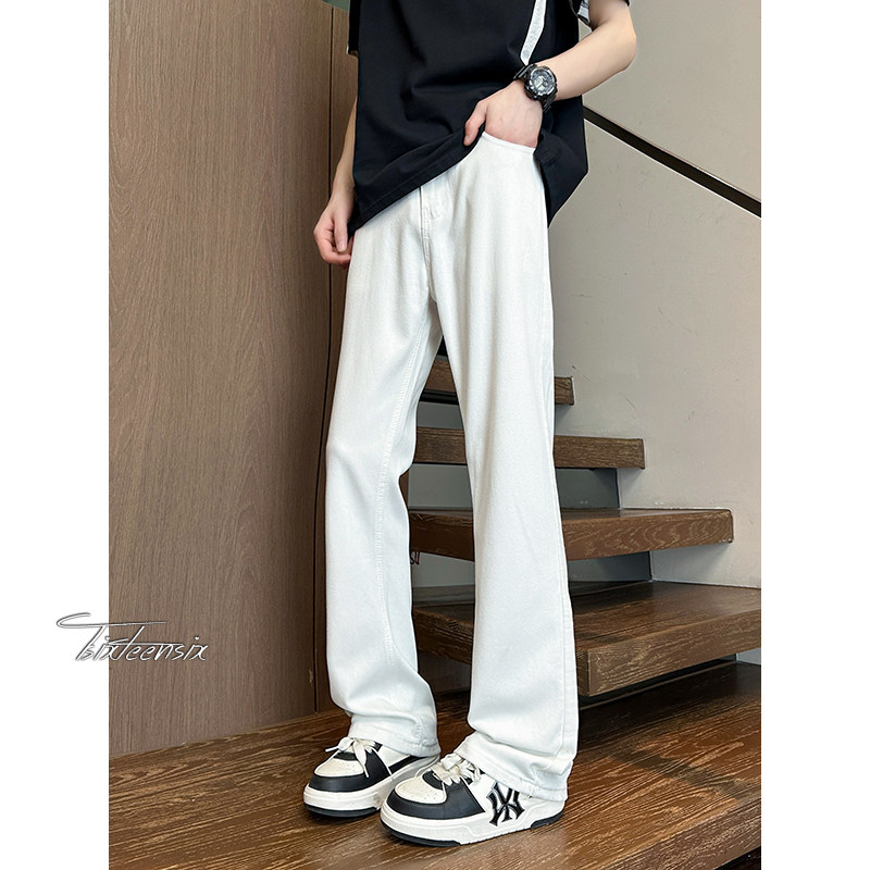 牛仔裤男vibe美式街头裤子微喇hiphop直筒裤A166-KZ30-特P35控69图片