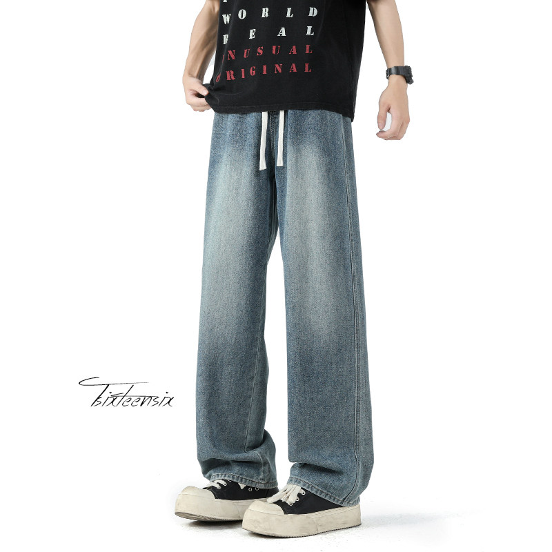 美式cleanfit做旧牛仔裤男夏季高街直筒裤A166-NA5508-特P35控59图片