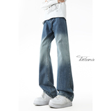 美式高街水洗渐变牛仔裤男春季宽松微喇裤A166-NA5605-特P35控69，男装牛仔裤，电商A166