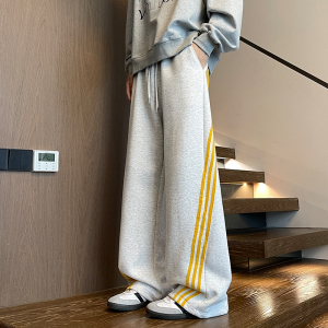 美式三条杠运动卫裤男秋冬条纹直筒休闲裤A166-KX5811-特P37控75，男装休闲裤，电商A166