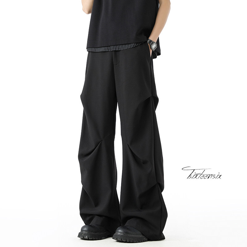 美式褶皱西裤男2026春季伞兵裤高街休闲裤A166-KA5907-特P45控69图片
