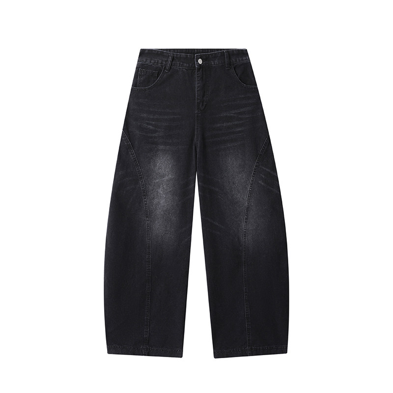美式水洗弯刀牛仔裤男2026春季阔腿镰刀裤A166-NA5J03-特P45控75,男装牛仔裤,电商A166