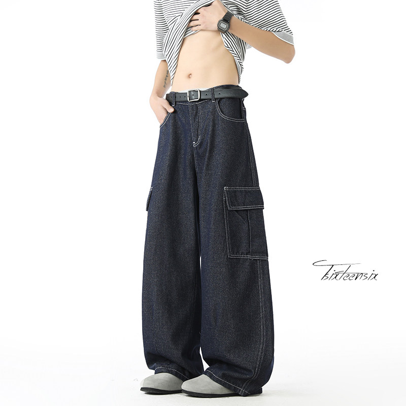 美式廓形工装裤男2026春季休闲弯刀阔腿裤子A166-NA5707-P50控88，男装工装外套，电商A166