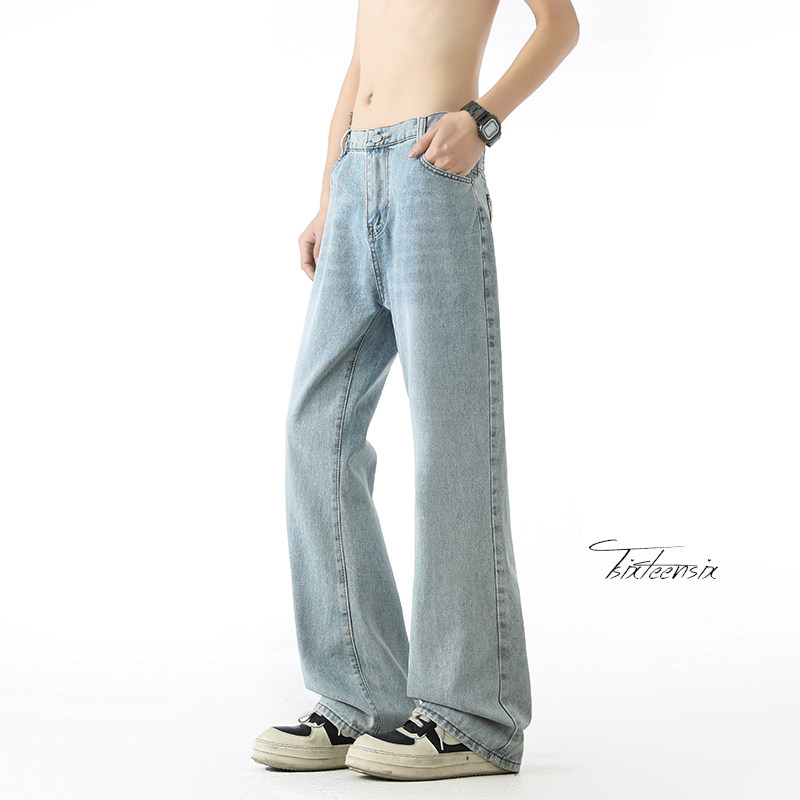 美式微喇牛仔裤男春季宽松阔腿裤子高街休闲裤A166-NA5201-特P32，男装牛仔裤，电商A166