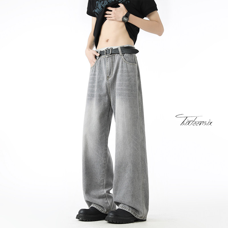 复古水洗猫须牛仔裤男2026春季直筒休闲裤A166-NA5701-特P37控69，男装牛仔裤，电商A166