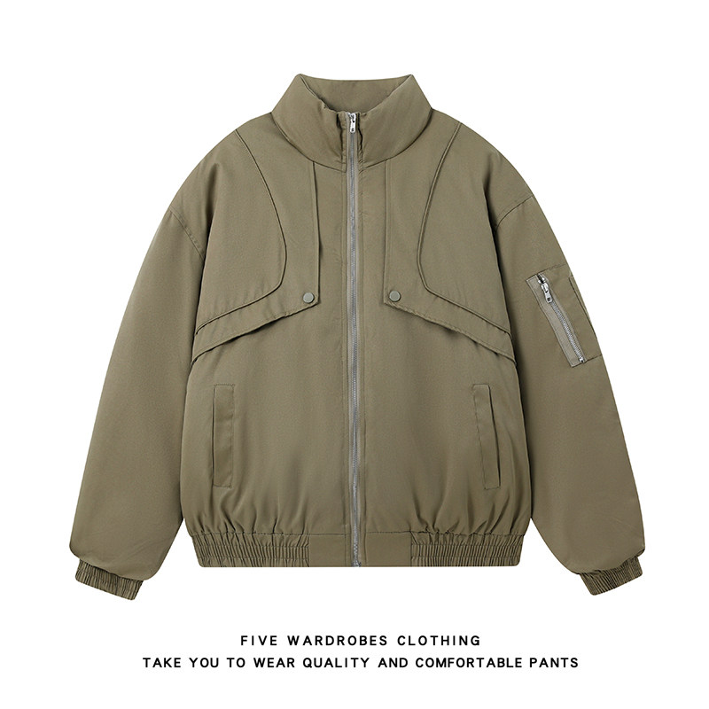 美式潮牌棉衣男冬季加绒加厚高级棉服夹克外套A166-MF2241-特P100，男装夹克，电商A166