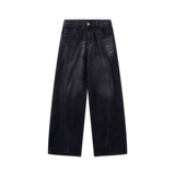 阔腿牛仔裤男秋冬美式cleanfit潮牌弯刀裤子A166-K018-特P45控75，男装牛仔裤，电商A166