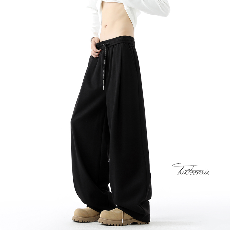 cleanfit美式毛呢裤子男秋冬vibe垂感弯刀卫裤A166-NK355-P55控85，男装休闲裤，电商A166