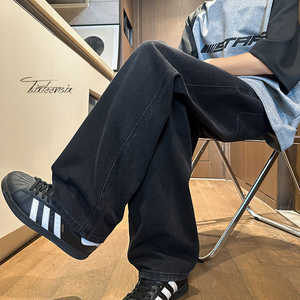 美式牛仔裤男夏季潮牌宽松直筒裤阔腿裤子A166-NA5508-特P35控59图片