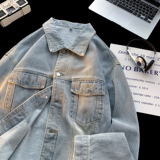 男士牛仔外套秋季2025新款美式复古水洗夹克A166-JK001-特P68控95，男装夹克，电商A166