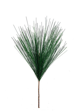 仿真植物松针单头定制松针加长PVC叶防火防晒圣诞叶迎客松树叶