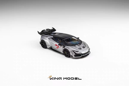 ［预售］KM 1:64 达尔文 兰博Huracan LILITH  亮光银色 合金车模