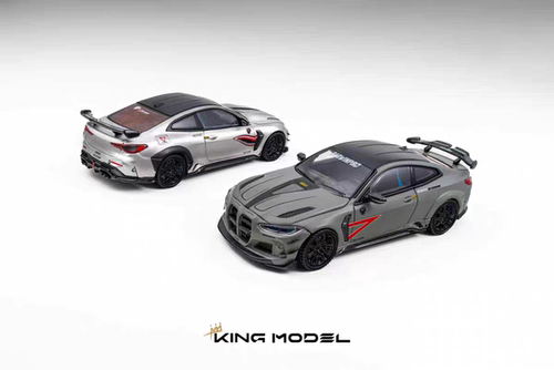KINGMODEL 1:64 DarwinPRO M4亮银色 哑光绿合金汽车模型