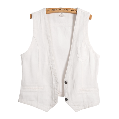 克背心单排扣纯色上衣