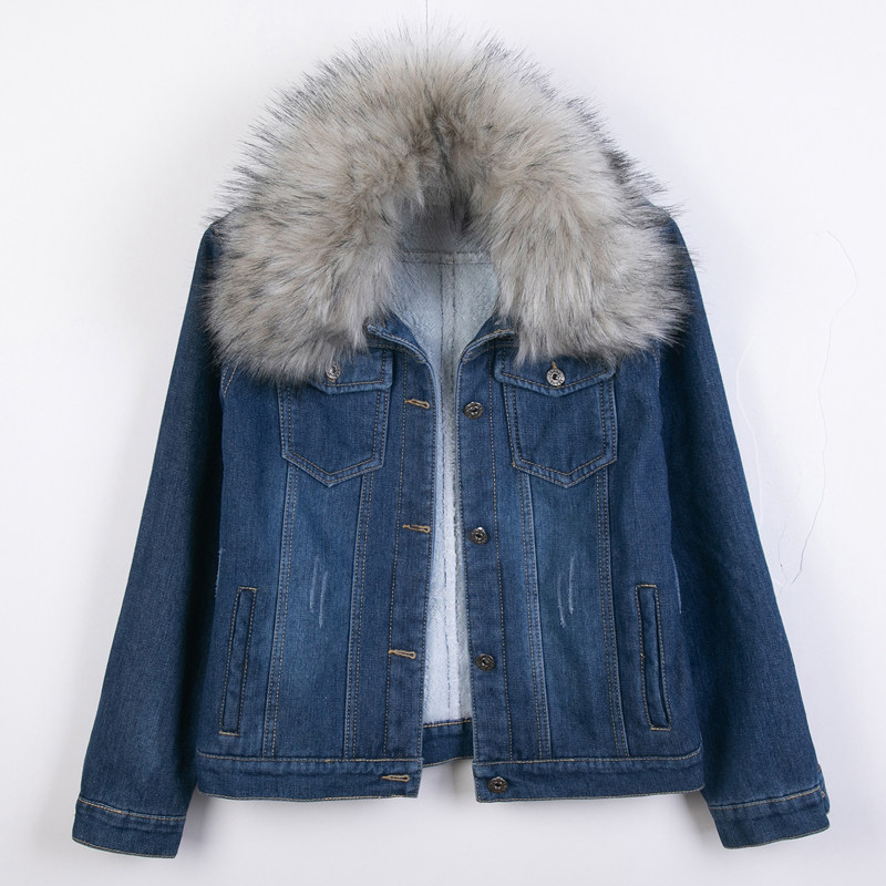 牛仔女士短款外套女冬季羊羔毛毛领上衣时尚新款春秋加绒加厚秋冬,女装/女士精品,短外套,淘宝优惠券,粉丝福利购,淘宝优惠卷