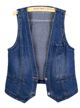 牛仔马甲女大码新款秋