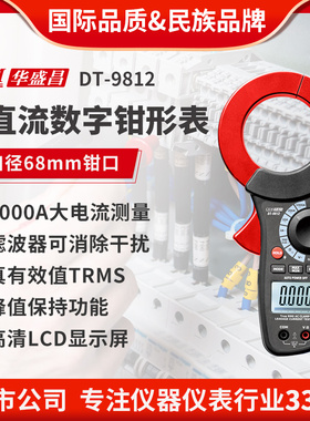 CEM华盛昌 1000A交流泄漏电流钳形表 大型钳口钳形表 DT-9812