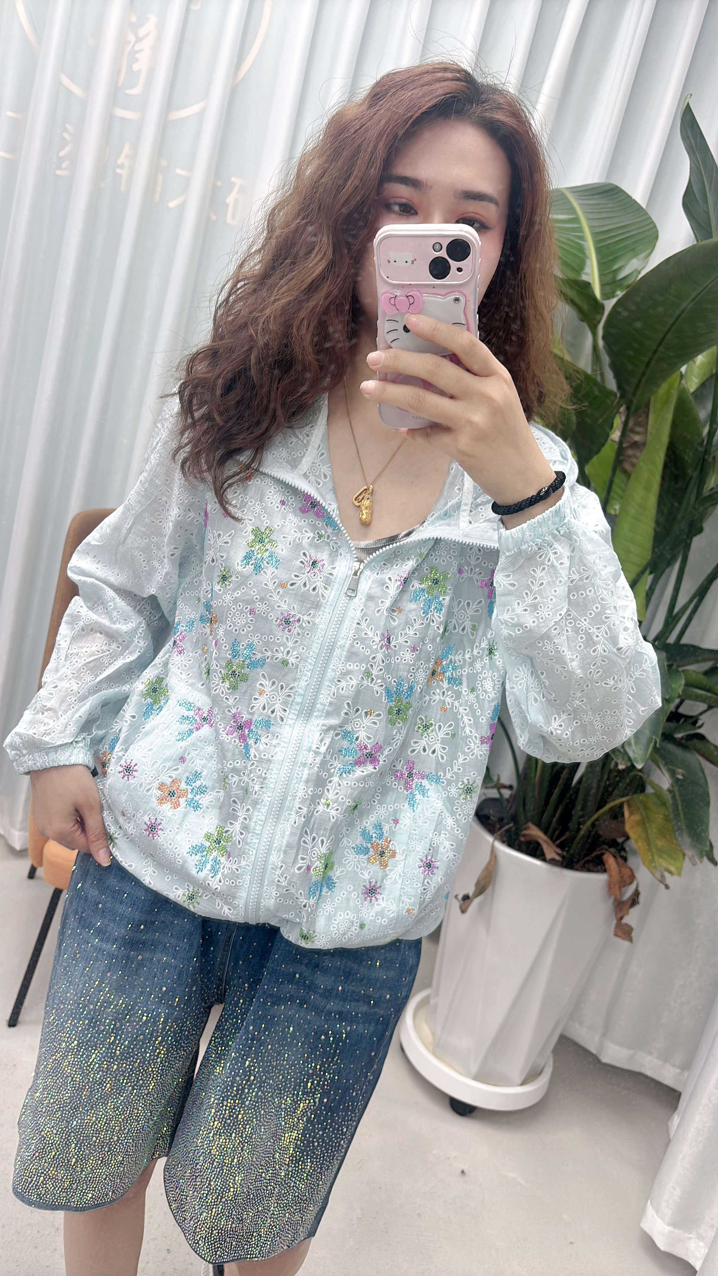 阿静家重工大码女装2026春季新款胖mm宽松显瘦连帽外套防晒女透气
