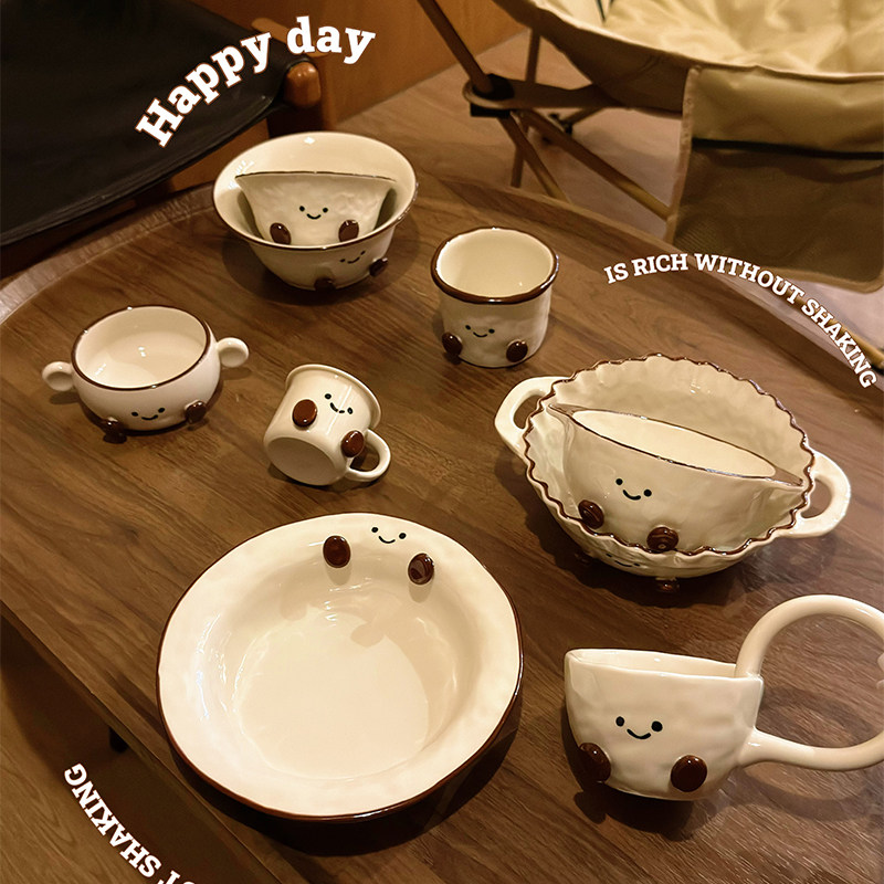 胖脚丫系列餐具套装釉下彩家用菜盘米饭碗面碗马克杯早餐盘礼物,餐饮具,盘,淘宝优惠券,粉丝福利购,淘宝优惠卷