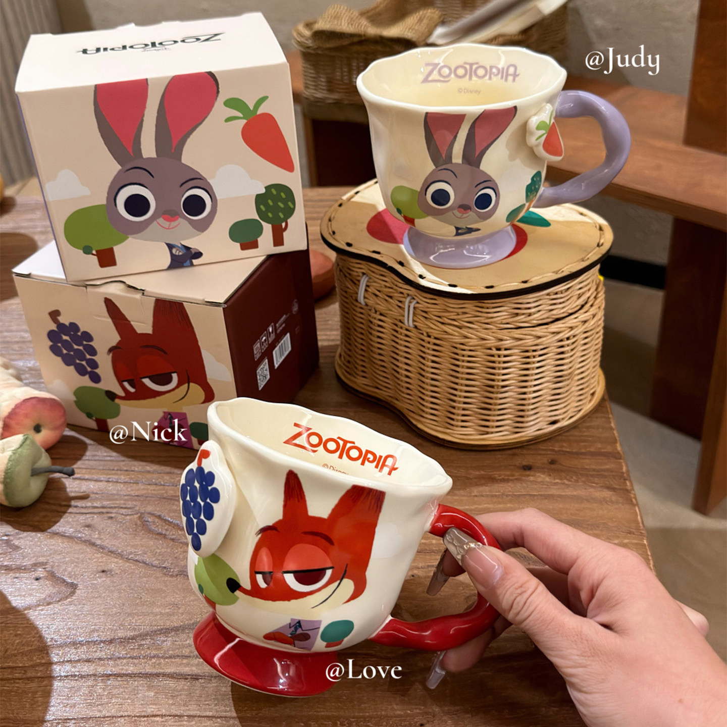 疯狂动物城朱迪尼克立体家用马克杯早餐牛奶拉花咖啡杯情侣杯礼物,餐饮具,马克杯,淘宝优惠券,粉丝福利购,淘宝优惠卷