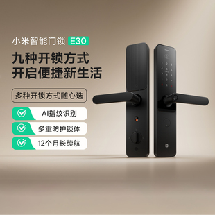 小米智能门锁E30星辰黑C级锁芯指纹锁电子锁家用锁防盗门锁密码锁