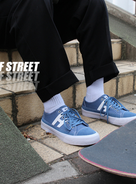 美国HUF蓝色翻毛皮耐磨减震双翘陆冲专业男女滑板鞋断码特价39 40