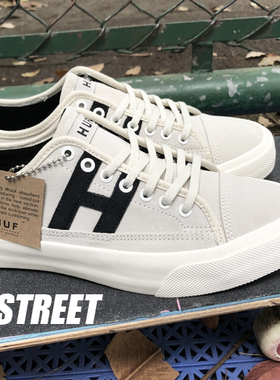 美国HUF米白低帮翻毛皮双翘陆冲专业耐磨滑板鞋 一博同款断码特价