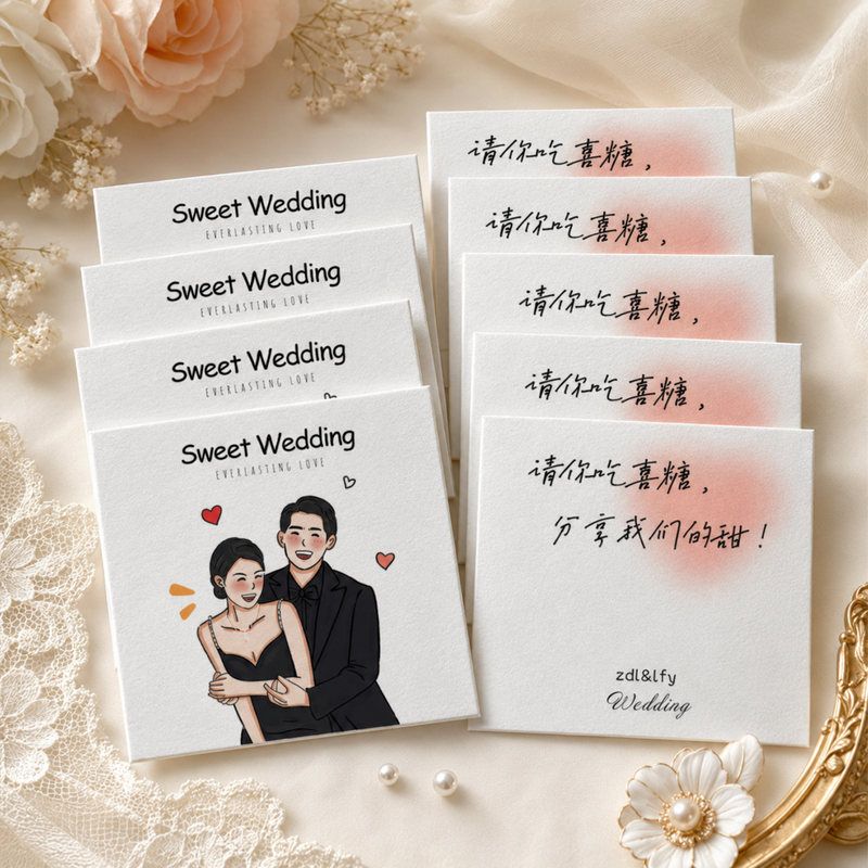 婚礼卡片答谢卡定制请帖请柬订婚