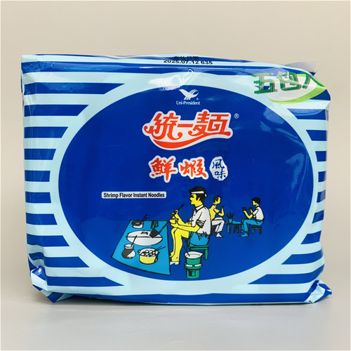 台湾统一面鲜虾风味方便面泡面