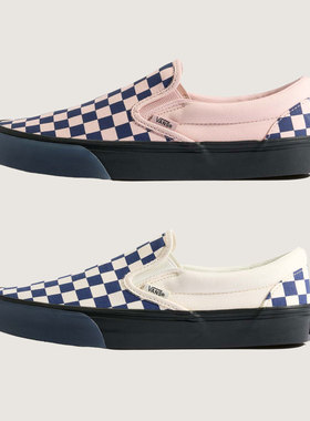 Vans Slip-On棋盘格帆布鞋一脚蹬懒人鞋透气潮流百搭休闲板鞋