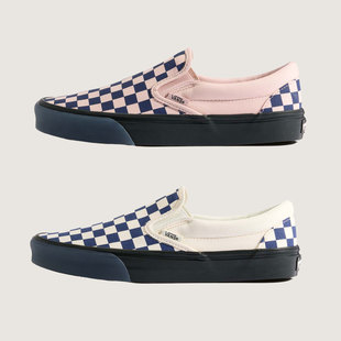 Vans Slip-On棋盘格帆布鞋一脚蹬懒人鞋透气潮流百搭休闲板鞋