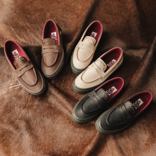 Vans牛皮铆钉复古通勤乐福鞋
