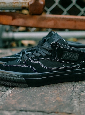 Vans  Premium Half Cab黑色麂皮帆布黑武士百搭潮流休闲鞋板鞋