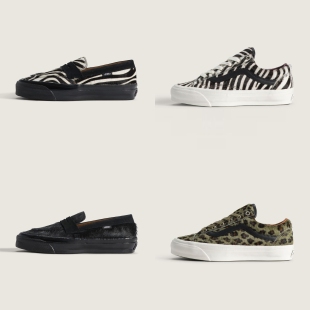Vans 乐福鞋 板鞋 Premium马毛系列斑马纹豹纹时髦动物纹低帮休闲鞋