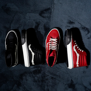 Blends x Vans Vault Sk8-Hi VLT联名骨头皮革高帮机车鞋男鞋板鞋