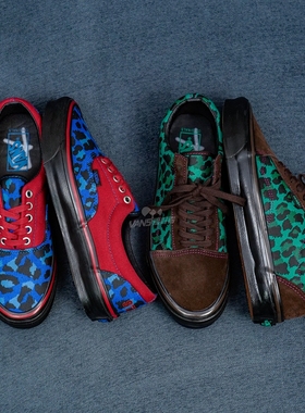 Stray Rats x Vans Vault OG联名板鞋豹纹朋克风帆布鞋时尚男鞋