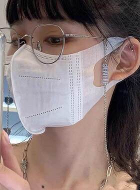 网红口罩一次性3D立体三层夏季薄款透气白色显脸小熔喷布口罩