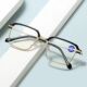 新款 眉线框金属平光眼镜女商务老花眼镜 高清防蓝光老花镜男时尚