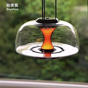 铂夜侯落霞吊灯床头灯卧室透明玻璃灯吧台过道玄关吊线灯装饰氛围