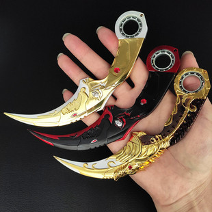 CF黄金穿越火线暗月毒牙游戏双刺合金鹰爪刀玩具武器模型