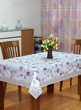 106*152VC长方形餐厅桌布防水防烫防油免洗台布田园塑料茶几桌布
